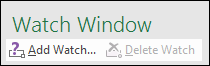 Click Add Watch to add a watch in your spreadsheet