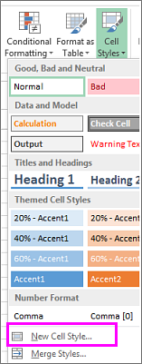 New cell style option