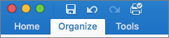 organize tab