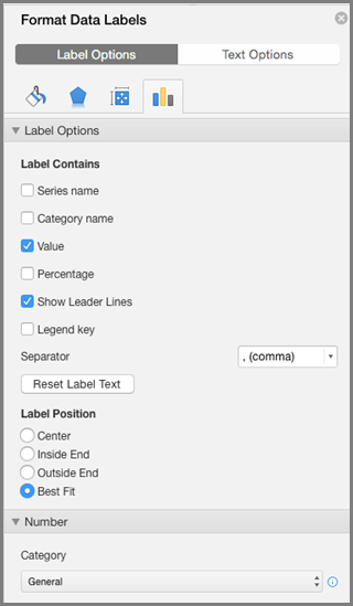 Office for Mac Format Data Labels