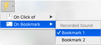 Trigger an animation to play on a bookmark