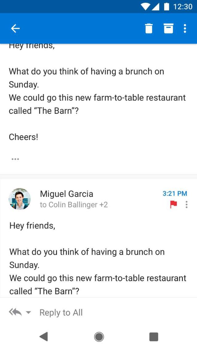 Taking action on a single message