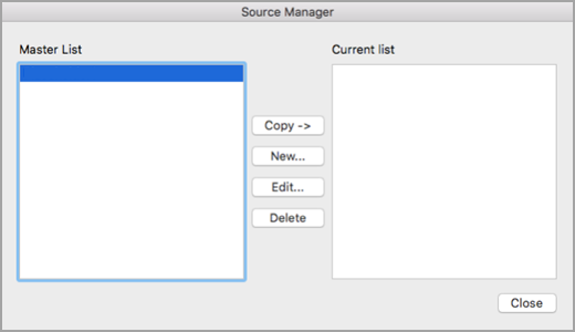 Manage citation sources