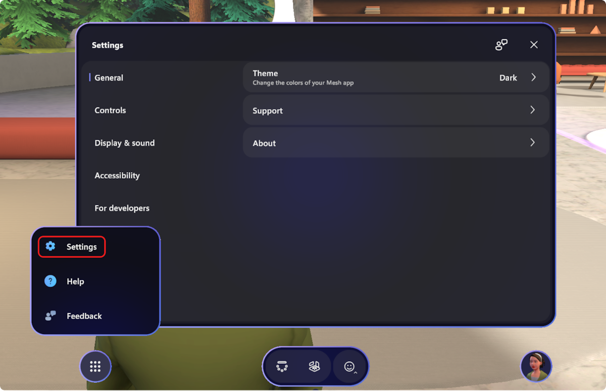 Adjust settings for the immersive space