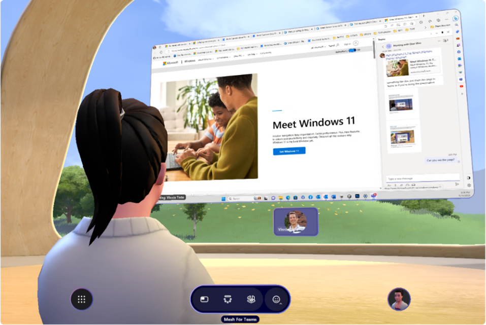 The Teams gallery in immersive space.