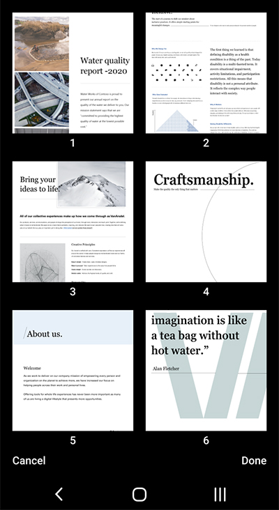 Screenshot from Microsoft Lens on an Android phone