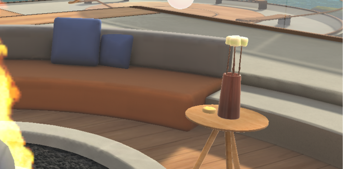 The mash mallow roasting game in immersive spaces.