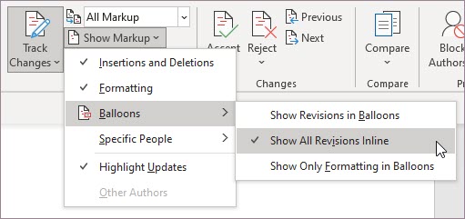 Select Inline for all markup
