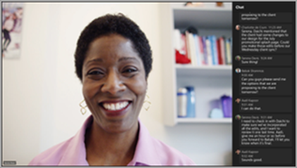 Screenshot showing attendee view on an MTR display feed.