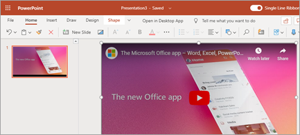 Shows Online video insert option