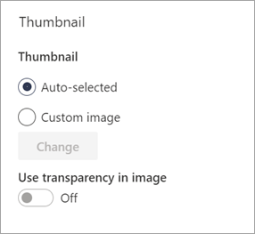 Thumbnail image settings