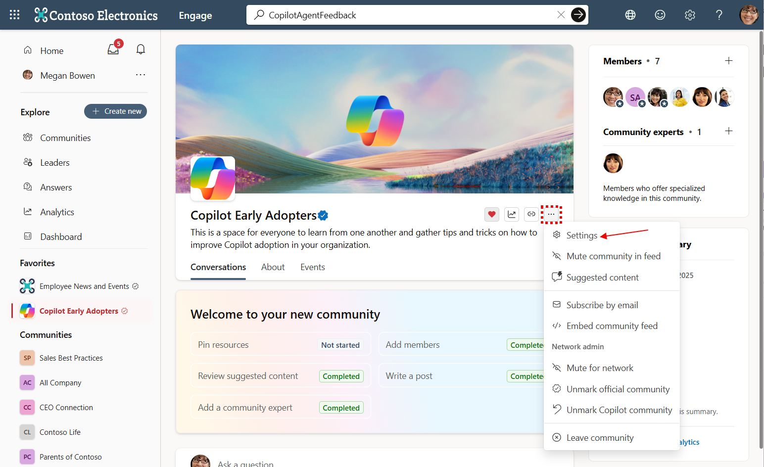 Image of a UI component showing the Posting Permissions settings