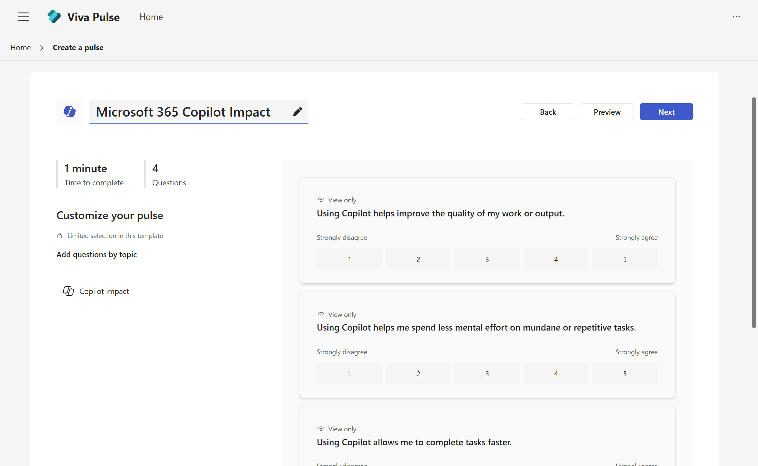 Microsoft 365 Copilot Impact Survey template