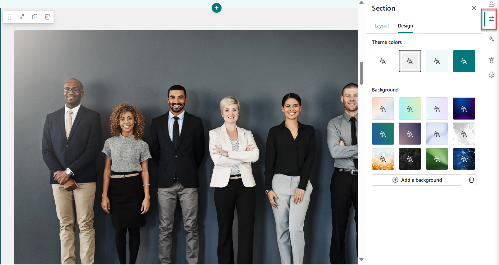 screenshot of section properties