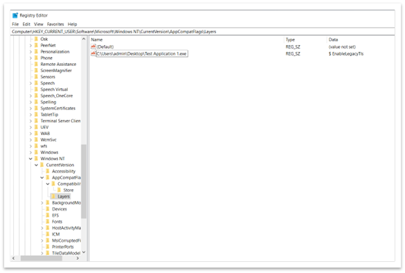 List of programs that should be ran using compatibility settings