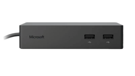 Shows front of Surface Dock with 2 USB ports