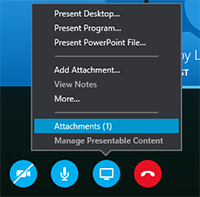 Present menu: share content with others or view content already added