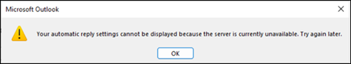 Outlook auto reply error