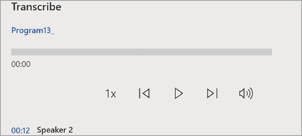 Show's transcription pane