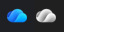 Blue and white OneDrive icons