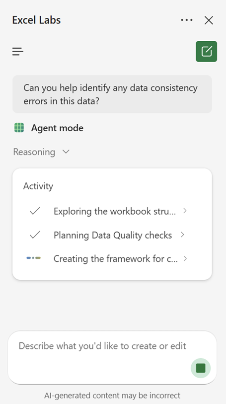 The agent reporting what progress has been made and what still remains.