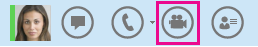 Screenshot of a contact and camera icon to start a video call