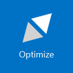 Screenshot of a tile that shows the word Optimize