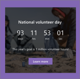 Screenshot of Countdown web part