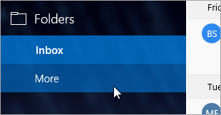 A screenshot of the More folders link