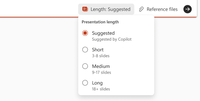 Create Presentation Length Dropdown