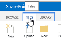 Files tab on the ribbon