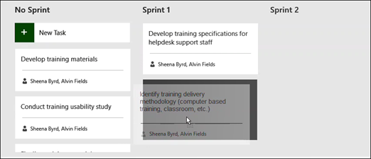 Move a task to a sprint.