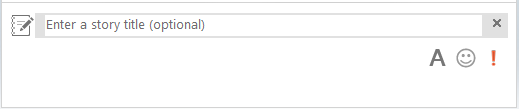 Screenshot of IM heading area to enter story title